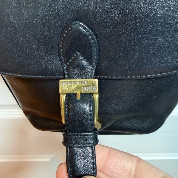 Black Leather Ralph Lauren women’s Crossbody Bag - Picture 3 of 10